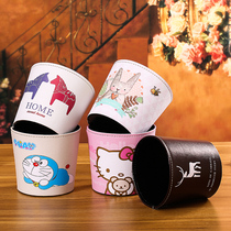 Trash Cans Mesh Red Tabletop Pull Machine Barrel Trash Cans Cute Adolescent Girls Hearts Containing Boxes Bucket Small No Lid Bedrooms Mini