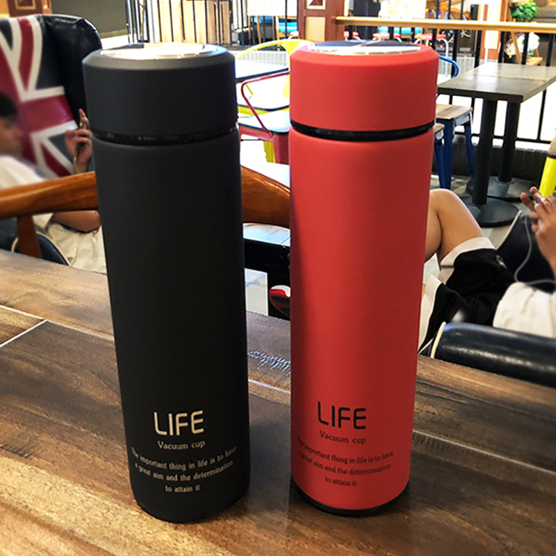 Korean version of the straight body cup personality creative trend stainless steel insulation cup portable boys and girls small fresh literary water bottle