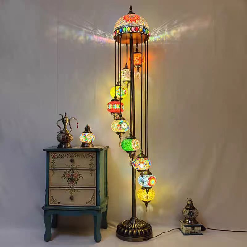 Mediterranean Floor Lamp, Romantic Turkish Exotic Handmade Xinjiang Ethnic Style Retro Living Room, Western Restaurant, Bedroom Lamp