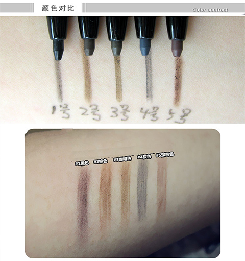 Mua hai tặng một Romeo tự động xoay đôi lông mày bút chì chống thấm kem chống lông mày dạng bột với bàn chải lông mày 5 màu lựa chọn kẻ mày the face shop bảng màu