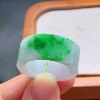 No. 27 Myanmar natural A-grade jadeite T1259 inner diameter 21.6-11.6-4.2mm spicy green ring finger