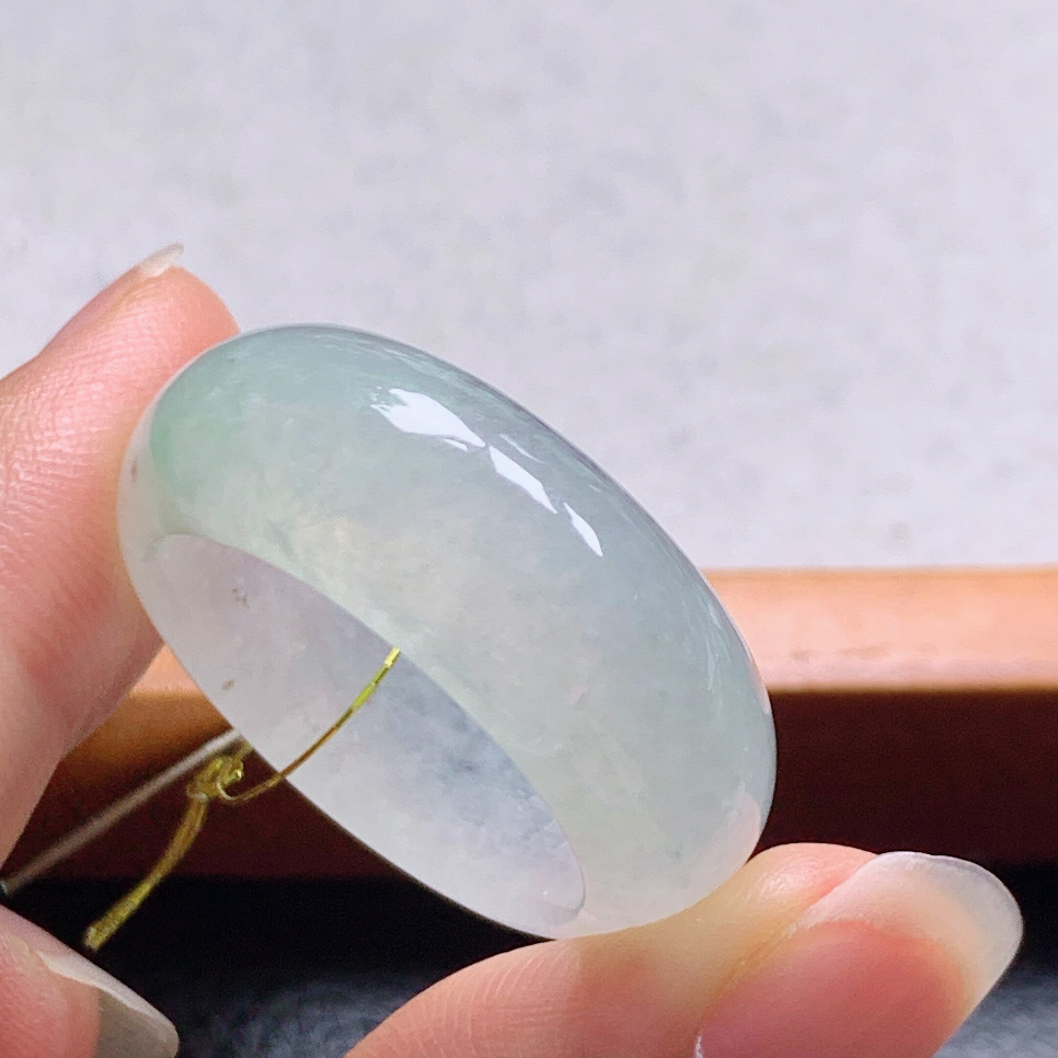 No. 23-24 Burmese natural A-grade jadeite T1139 inner diameter 20.5mm ice floating flower tire ring finger