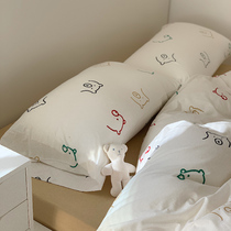 Nordic Children Cartoon Tianzhu Cotton Four Sets Pure Cotton All-cotton Knit Cotton Three Sets Bedding Cartoon Cute