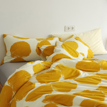 Type A knitted cotton small crushed flowers four sets of geranium cotton all cotton pure cotton romantic Faust style wind bed with three sets