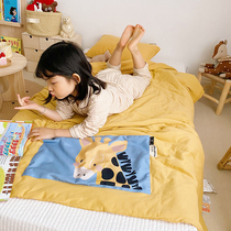 Childrens cute Tianzhu cotton Cartoon Summer Baby Kindergarten breathable skin-friendly knitted cotton cotton air conditioning is ins ins
