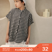 2021 new short-sleeved shirt trendy childrens clothing boys summer baby summer clothes thin childrens short-sleeved shirt Western style