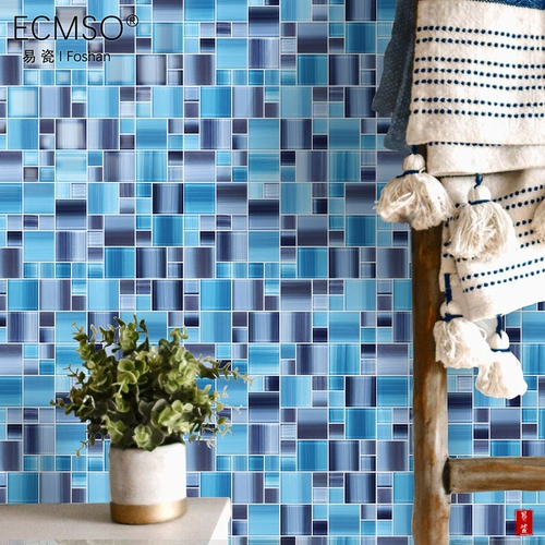 Зеленая стеклянная мозаика, бассейн, водонепроницаемая нескользящая акварель