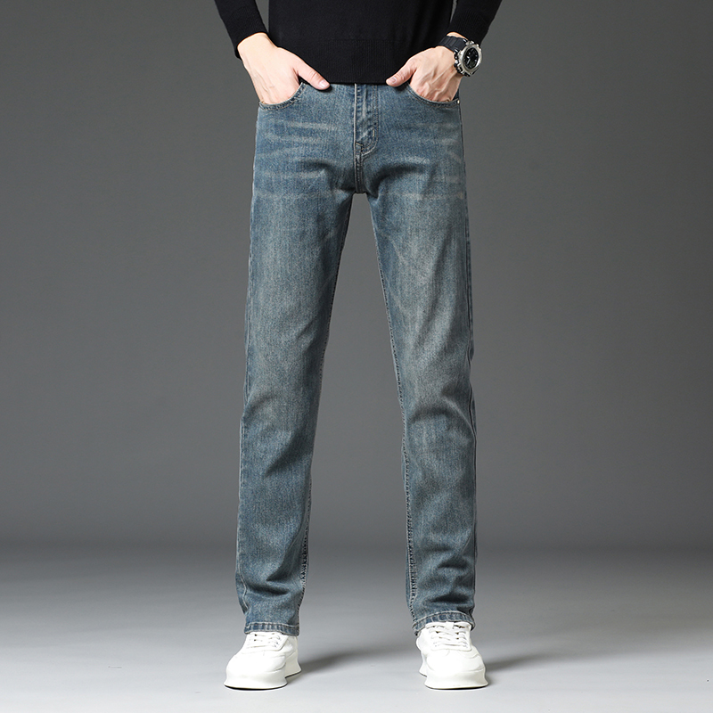 Brand Jeans for Men 2026 New Style Xinjiang Cotton High School Student Washed Vintage American Style Foreign Trade Slim Straight Long Pants