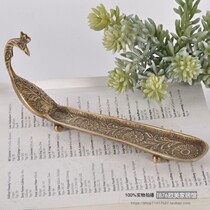 India imported pure copper handmade peacock incense insert incense holder incense incense Sandalwood tray Household Buddha aromatherapy stove