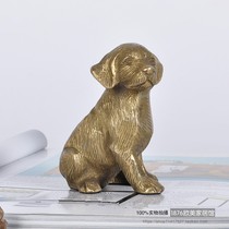 India imported pure copper handmade Wangcai dog ornaments Nordic American crafts dog Zhaicai Feng Shui home furnishings