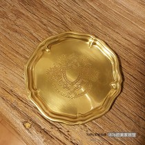 India imported pure copper brass coaster tea mat European and American small saucers creative simple insulation ornaments