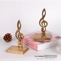 India imported American pure copper musical note book file book stand book by ornament Creative gift Model room Study ornament