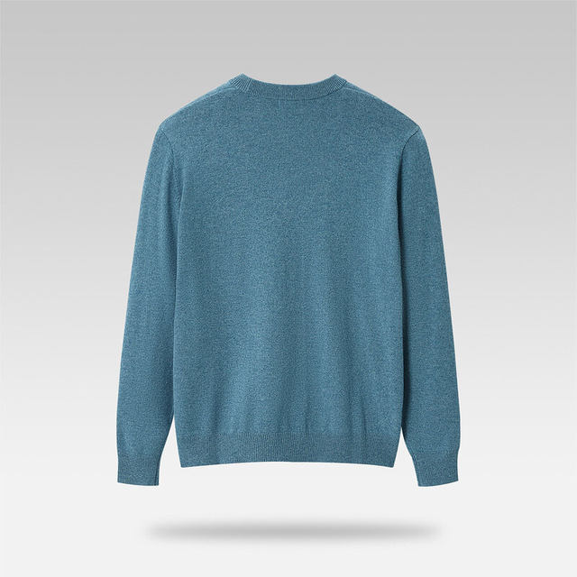 HLA/Heilan House sweater cashmere ສີແຂງ, ອ່ອນ, ອົບອຸ່ນ, ຄໍຮອບ, ອ່ອນໂຍນ, ເປັນມິດກັບຜິວຫນັງ, ເສື້ອຢືດແຂນຍາວກະທັດຮັດສໍາລັບຜູ້ຊາຍ