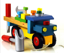 Foreign trade toys tools disassembly and assembly screw car Assembly nut car Childrens hands-on puzzle wooden toys