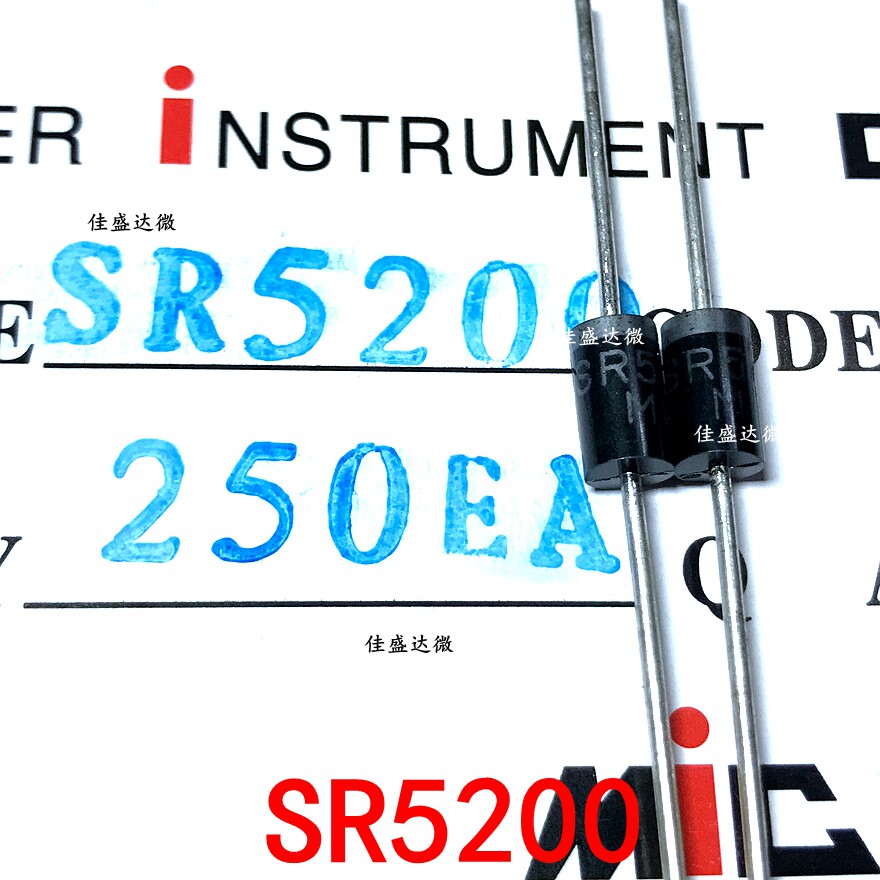Schottky in-line SR5200 DO-201AD 5A 200V Diode SR5200 DO-27 5200