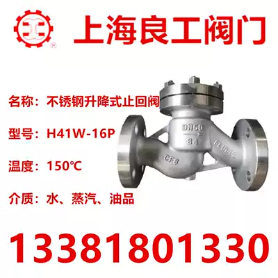 Shanghai Lianggong Valve H41W-16P Stainless Steel 304 Flange Lifting Check Valve Steam Oil