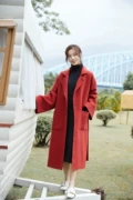 Hàn Quốc Dongdaemun 2018 thu đông mới rộng rãi áo len hai mặt kích thước lớn áo len cashmere quần áo dài nữ