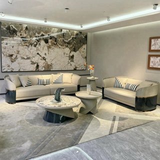 Italian Accessible Luxury Leather Sofa Villa Living Room First Layer Cowhide Suitable for Givenchy Furniture Bentley Large Flat Sofa