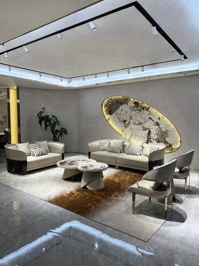 Italian Accessible Luxury Leather Sofa Villa Living Room First Layer Cowhide Suitable for Givenchy Furniture Bentley Large Flat Sofa