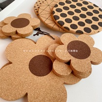 A quick glance in) good-looking practical Nordic Flowers Round Cork Cup Tocup Cushion Heat Insulation Mat Pan Mat