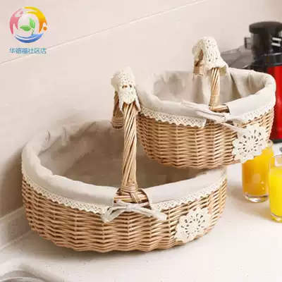 Waldorf Community store toy storage wicker rattan portable basket Doll basket handmade