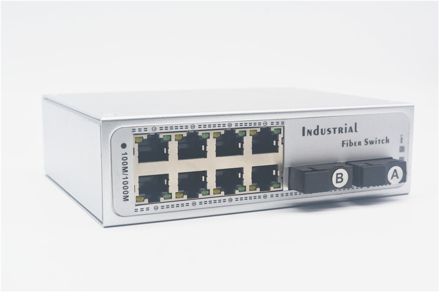 Real Industry Level one thousand trillion 2 light 8 Electric diopic eight-electric rail-type optical fiber switch aluminum alloy Space silver