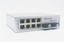 True industrial grade gigabit 2 light 8 electric two light 8 electric rail type optical fiber switch aluminum alloy space silver