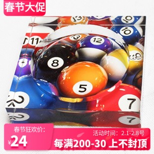 Billiard crystal glass once formed High translucent Billiard hall Ashtray black eight ashtray