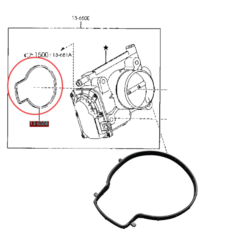 Suitable for Mazda 6, Mazda 3, Mazda 5, Ruiyi Throttle Valve, Throttle Pad, Gasket, Sealing Ring