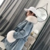 Tóc thật siêu lớn lông cổ áo xuống áo khoác 2018 Phiên bản Hàn Quốc của denim fox fur nữ dài phần dày lông cao cấp sang trọng Faux Fur