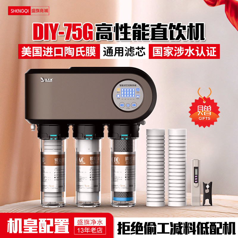 DIY Water Purifier Pottery Ro Membrane Five Grade Home Straight Drinking Machine Reverse Osmosis Pure Water Machine Kitchen Taps Filter-Taobao