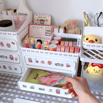 Desktop Drawer Cosmetics Storage Box Ins Wind Girl Hearts Students Dorm Room Theorist Girl Desk Shelf