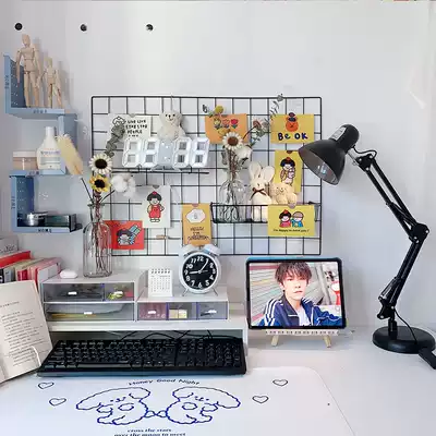 Wall decoration creative Net red wall ins Wind Nordic photo wall bedroom dormitory little fairy room layout grid