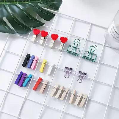 ins simple creative photo wall clip hanging non-scarred stainless steel literary diy color long tail clip