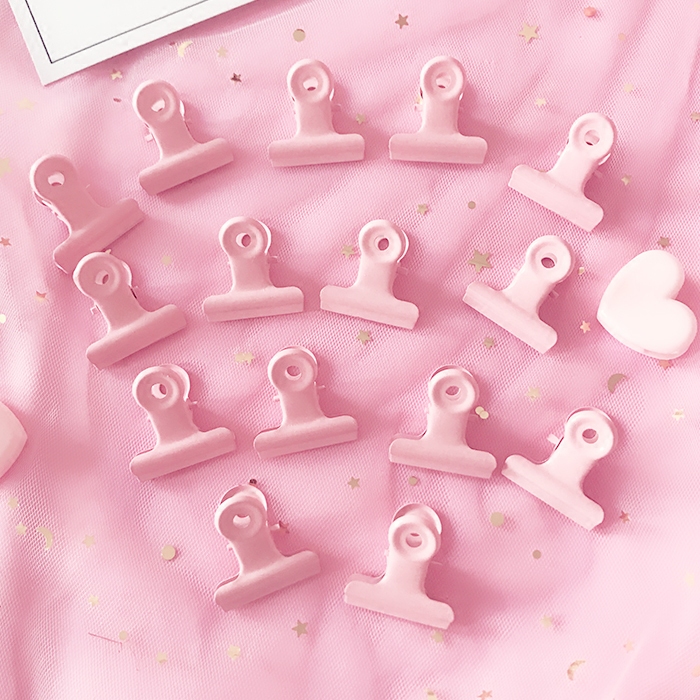 South Korea Ins The Same Powder Pink Containing Small Clip Teenage Girl Hearts Soft Girl Mesh Photo Clip Closure Clip clip Filmed Props