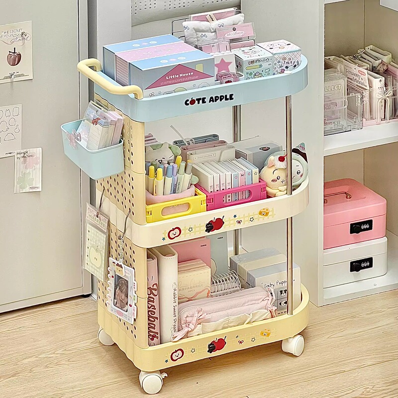 Desk-Side Pegboard Trolley Mobile Bookshelf Floor-Standing Student Dormitory Book Stationery Snacks Backpack Storage Rack Desk-Side Pegboard Trolley Mobile Bookshelf Floor-Standing Student Dormitory Book Stationery Snacks Backpack Storage Rack