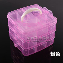 Portable and removable transparent plastic ornament containing box multifunctional three-layer first decorated box Sub-portable cosmetic containing box