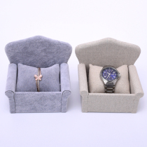 Fine linen watch box Rice white sand hair jewelry jewelry box Bracelet display box Bracelet display stand Bracelet display props