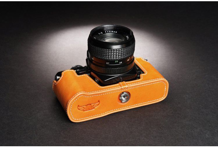 handwork Photo Camera Genuine leather cowhide Bag Body BOX Case