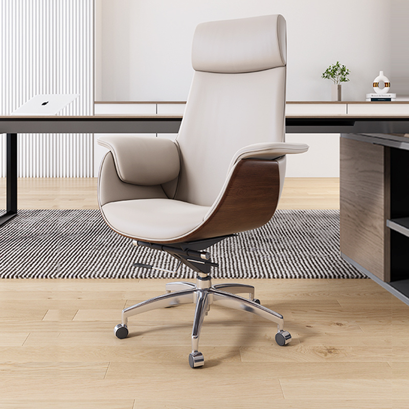Boss Chair, High-End Computer Chair, Home Study Reclining Chair, Leather Executive Chair, High-Back Lunch Break Business Office Chair
