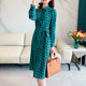 Plus size plus size women's letter printed long-sleeved dress 2023 new fat girl slim waist shirt dress