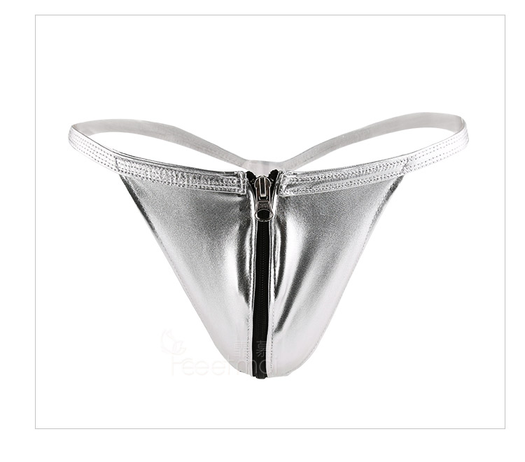 Zipper đồ lót đầu máy cặp đôi đồ lót nam nữ gợi cảm thong kim loại hoang dã gợi cảm cá tính T quần quan lot lot khe