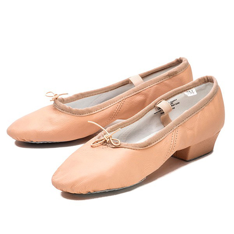 Chaussons bi-semelle cuir à talons Sansha