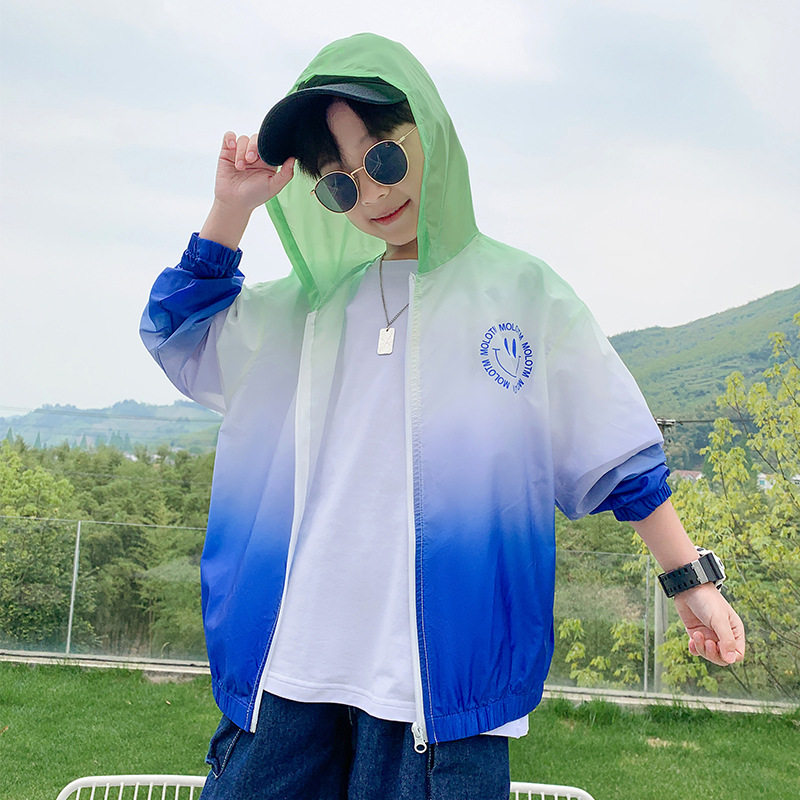 Boy sunscreen Summer thin anti-UV ice-wire breathable jacket Summer Children's male and female sunscreen FE