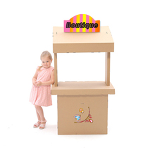 Children Paper Handmade Retail Small Paving Counter Over Home Selling Carts Cart Props Carton Model Toy Presents