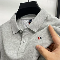 Летняя хлопковая элитная футболка с коротким рукавом, футболка polo, 100% хлопок