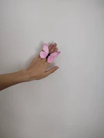 Кольцо бабочки 8,5 см, бабочка 20 розовая -до -2