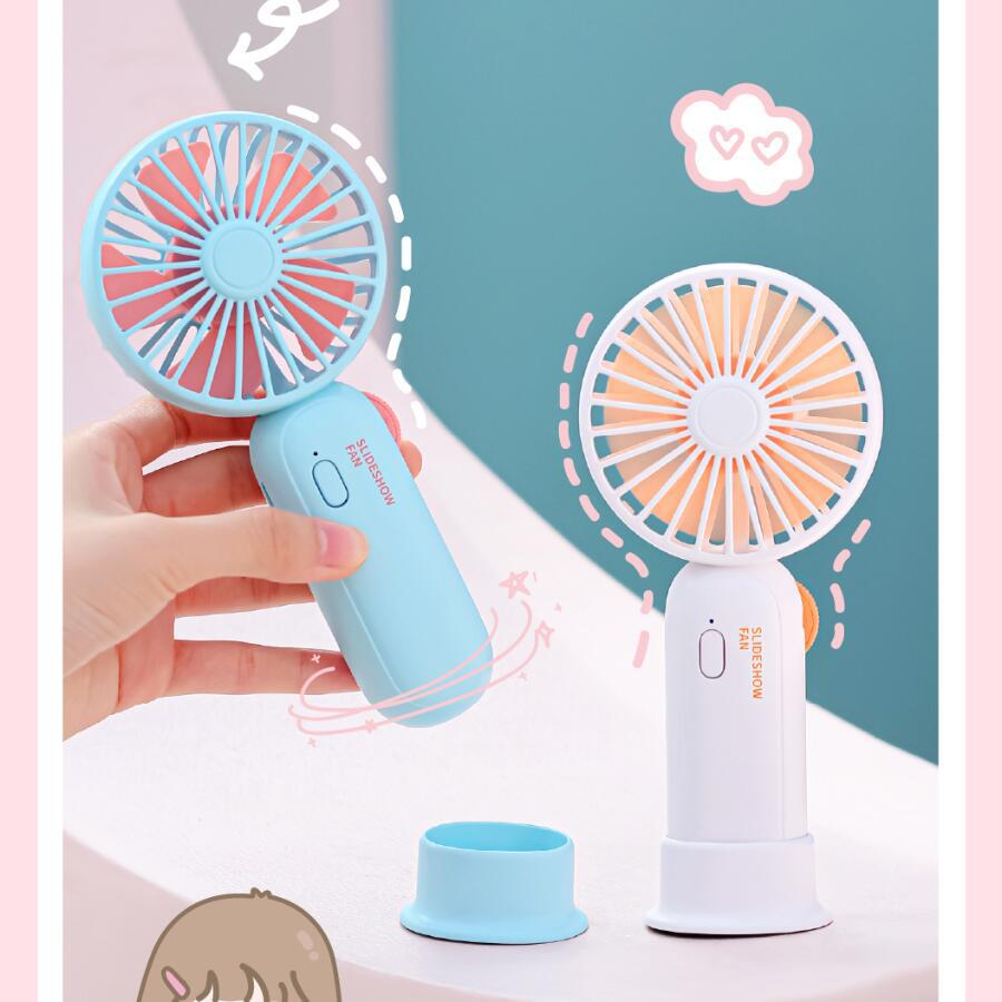 New Mini Projection Small Fan USB Charging Desktop Fan Multifunctional Simple and Cute Portable Small Fan