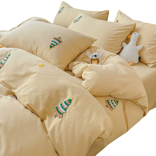 Хлопковый брендовый комплект, пододеяльник, простыня, коллекция 2023, 4 предмета, постельные принадлежности, популярно в интернете, 3 предмета