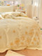 French-Style Pure Cotton Four-Piece Bedding Set, 100% Cotton Embroidered Duvet Cover, High-End Bedding, Light Luxury Bed Sheet and Fitted Sheet for Girls